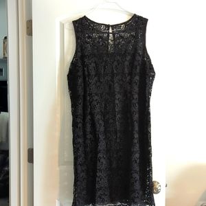 Black lace fully lined cocktail dress